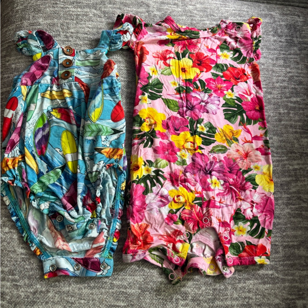 Posh Peanut Floral and Surfboard One Pieces